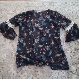 Kimno Paisley black lace size s